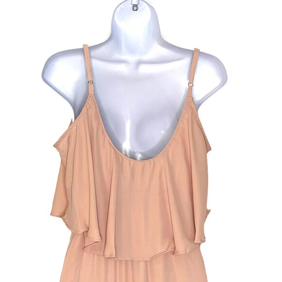 Show Me Your MuMu Caitlin Ruffle Dusty Blush Crisp Maxi Bridesmaid Dress S NWOT - Picture 11 of 12